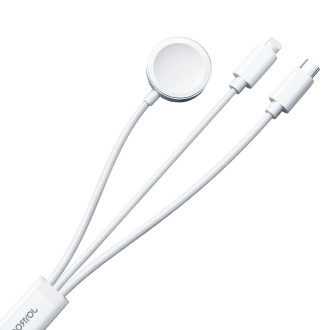 Joyroom S-IW008 3-in-1 cable magnetic charger USB-A - Lightning/USB-C 1.2m - white