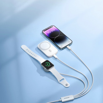 Joyroom S-IW008 3-in-1 cable magnetic charger USB-A - Lightning/USB-C 1.2m - white