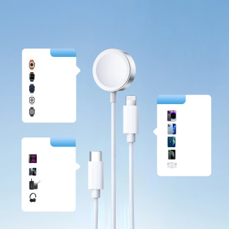 Joyroom S-IW008 3-in-1 cable magnetic charger USB-A - Lightning/USB-C 1.2m - white