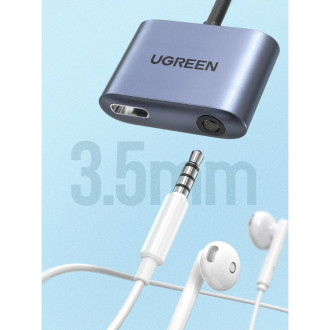 Ugreen audio adapter USB Type C (male) - USB Type C PD QC (female) + 3.5mm mini jack (female) gray (CM231)
