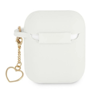 Guess GUA2LSCHSH AirPods 1/2 cover white/white Silicone Charm Heart Collection