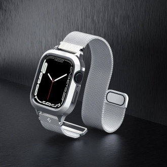 Spigen Metal Fit Pro Case and Strap Set for Apple Watch 4/5/6/7/8/9/SE (44/45mm) - Silver