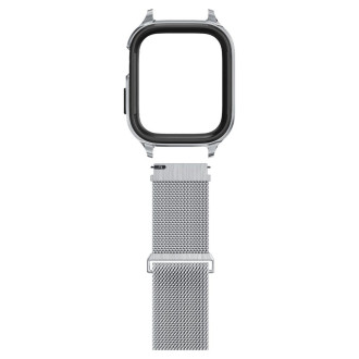 Spigen Metal Fit Pro Case and Strap Set for Apple Watch 4/5/6/7/8/9/SE (44/45mm) - Silver