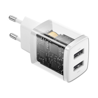 Baseus Compact nabíječka 2x USB 10,5W bílá (CCXJ010202)