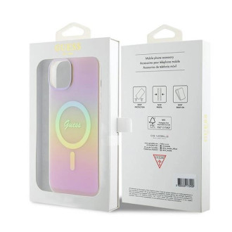 Guess GUHMP15MHITSP iPhone 15 Plus 6.7&quot; pink/pink hardcase IML Iridescent MagSafe