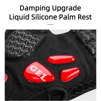 Rockbros S169BR M cycling gloves with gel inserts - black and red