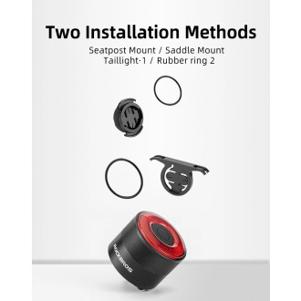 Rockbros Q3 rear bicycle lamp with intelligent stop system - black