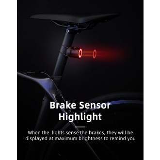 Rockbros Q3 rear bicycle lamp with intelligent stop system - black