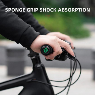 Rockbros BT1001BKRD sponge bicycle handlebar grips - black and red