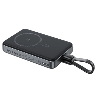 Powerbank Acefast M10 Magnetic 2x USB-C PD 30W with 15W Inductive Charging and USB-C Cable - Black