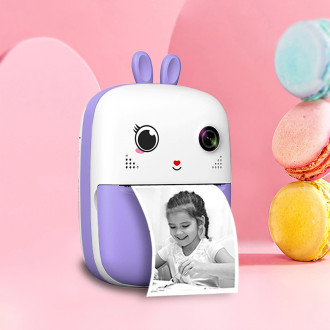 Mini Thermal Printer for Kids with Camera and Camcorder - Purple