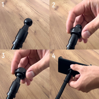 Wozinsky dlouhý flexibilní držák telefonu a tabletu černý (WTHBK5)
