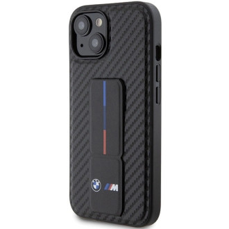 BMW Grip Stand Smooth & Carbon case for iPhone 15 - black