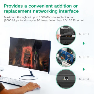 Ugreen US230 Gigabit 10/100/1000Mbps PCI-E Network Card - Black