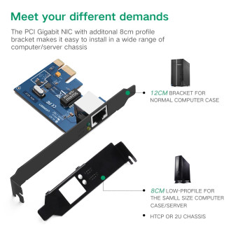 Ugreen US230 Gigabit 10/100/1000Mbps PCI-E Network Card - Black