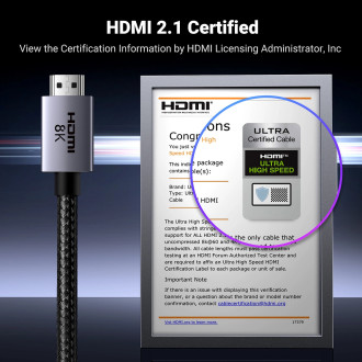 Ugreen HD171 25910 Cable with HDMI 2.1 8K Connectors Certified 2m - Gray