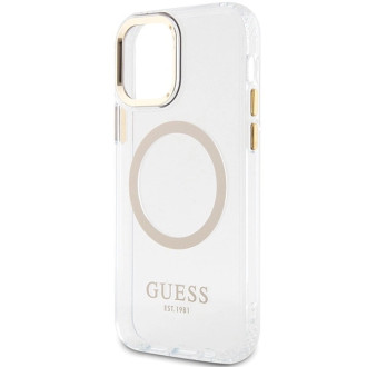 Etui Guess Metal Outline Magsafe na iPhone 12 / iPhone 12 Pro - złote