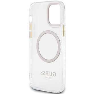 Etui Guess Metal Outline Magsafe na iPhone 12 / iPhone 12 Pro - złote