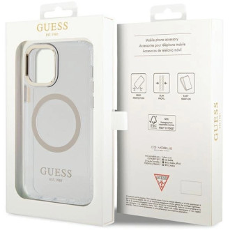 Etui Guess Metal Outline Magsafe na iPhone 12 / iPhone 12 Pro - złote