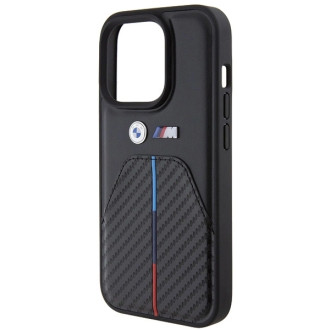 Etui BMW Stamped Tricolor Stripe na iPhone 15 Pro - czarne