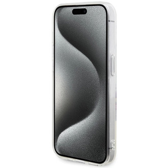 Etui Guess IML Flowers Wreatch MagSafe na iPhone 15 Pro Max - przezroczyste