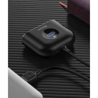 HUB Baseus Square USB-A to 1x USB-A 3.2 Gen 1 / 3x USB 2.0 with 1m cable - black