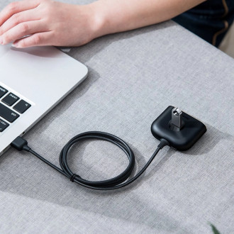 HUB Baseus Square USB-A to 1x USB-A 3.2 Gen 1 / 3x USB 2.0 with 1m cable - black