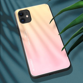 Gradient Glass Durable Cover with Tempered Glass Back iPhone 12 mini pink