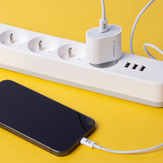 Wozinsky fast charger USB C PD 20W + USB C / Lightning cable 1m white
