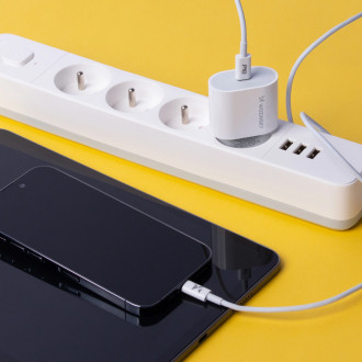 Wozinsky fast charger USB C PD 20W + USB C / Lightning cable 1m white