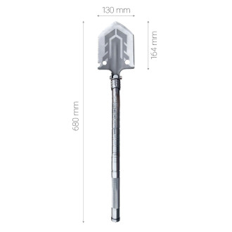 Survival shovel 10-in-1 folding shovel with knife, screwdriver, glass breaker