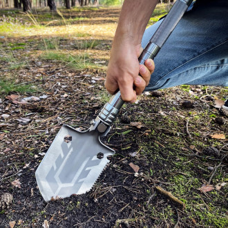 Survival shovel 10-in-1 folding shovel with knife, screwdriver, glass breaker