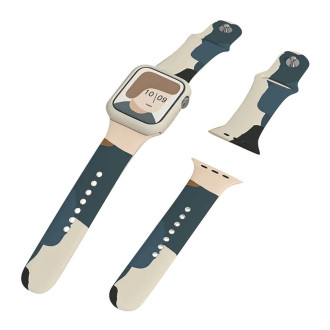 Strap Moro Band for Apple Watch Ultra / 9 / 8 / 7 / 6 / SE / 5 / 4 / 3 / 2 (49mm / 45mm / 44mm / 42mm) Silicone Strap Watch Bracelet Pattern 4