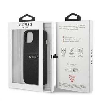 Guess GUHCP13SPSASBBK iPhone 13 mini 5,4" černý/černý řemínek Saffiano