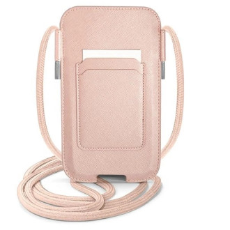 Guess Saffiano Strap 6.1&#39;&#39; Bag - Pink