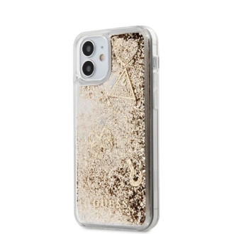 Guess GUHCP12SGLHFLGO iPhone 12 mini 5,4" gold/złoty hardcase Glitter Charms
