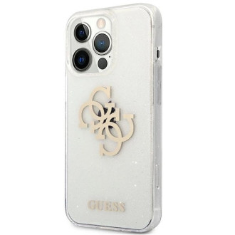 Guess GUHCP13LPCUGL4GTR iPhone 13 Pro / 13 6,1" transparent hard case Glitter 4G Big Logo