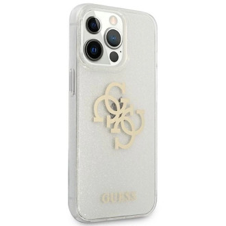 Guess GUHCP13LPCUGL4GTR iPhone 13 Pro / 13 6,1" transparent hard case Glitter 4G Big Logo