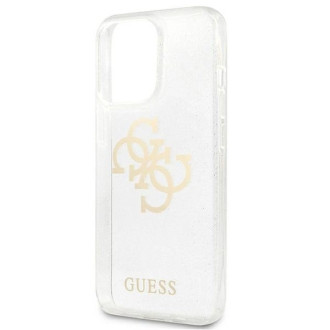 Guess GUHCP13LPCUGL4GTR iPhone 13 Pro / 13 6,1" transparent hard case Glitter 4G Big Logo
