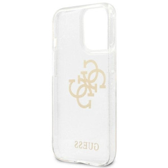Guess GUHCP13LPCUGL4GTR iPhone 13 Pro / 13 6,1" transparent hard case Glitter 4G Big Logo