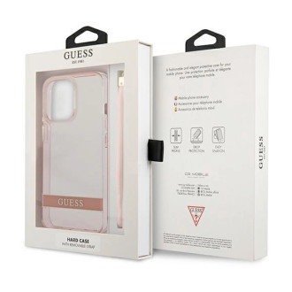 Guess GUHCP13LHTSGSP iPhone 13 Pro / 13 6,1&quot; růžové/růžové pevné pouzdro Translucent Stap