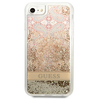 Guess Paisley Liquid Glitter case for iPhone SE 2022 / SE 2020 / 7 / 8 - gold