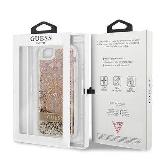 Guess Paisley Liquid Glitter case for iPhone SE 2022 / SE 2020 / 7 / 8 - gold
