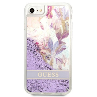 Guess Flower Liquid Glitter case for iPhone SE 2022 / SE 2020 / 7 / 8 - purple