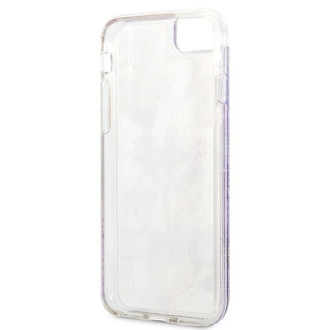 Guess Flower Liquid Glitter case for iPhone SE 2022 / SE 2020 / 7 / 8 - purple