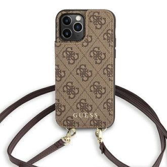 Guess GUHCP12MCB4GB iPhone 12/12 Pro 6.1 "brown / brown hardcase 4G Crossbody Cardslot