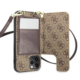 Guess GUHCP12MCB4GB iPhone 12/12 Pro 6.1 "brown / brown hardcase 4G Crossbody Cardslot