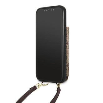 Guess GUHCP12MCB4GB iPhone 12/12 Pro 6.1 "brown / brown hardcase 4G Crossbody Cardslot