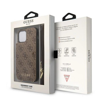 Guess GUHCP12MCB4GB iPhone 12/12 Pro 6.1 "brown / brown hardcase 4G Crossbody Cardslot