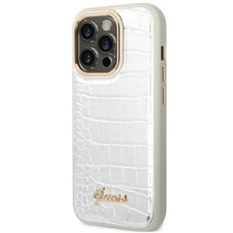 Guess GUHCP14LHGCRHS iPhone 14 Pro 6.1 &quot;silver / silver hardcase Croco Collection